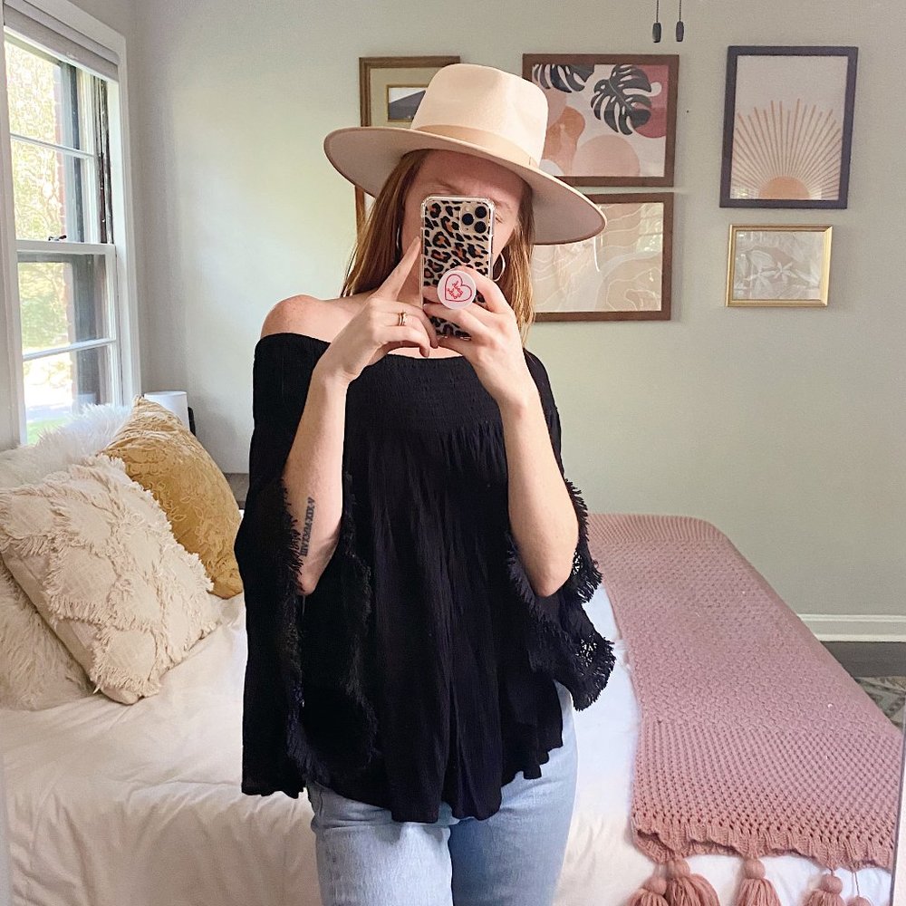 Mud Pie Black Off-Shoulder Blouse